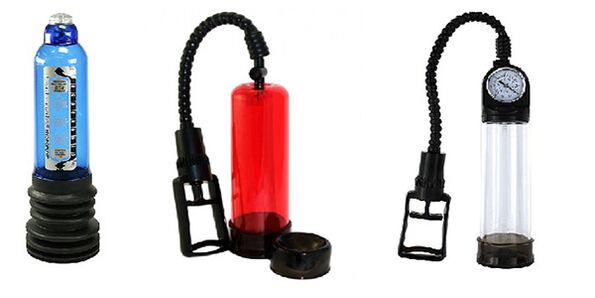 Diferentes tipos de bombas que agrandan o pene